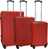 Travelerz kofferset 3 delig met wielen en cijferslot - ABS - rood (9204)