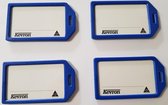 Kevron - Kofferlabels - Bagagelabels -Labels - Extra stevig - Inclusief beschermplaatje - Blauw - 4 Stuks - Exclusief bevestigingsbandje