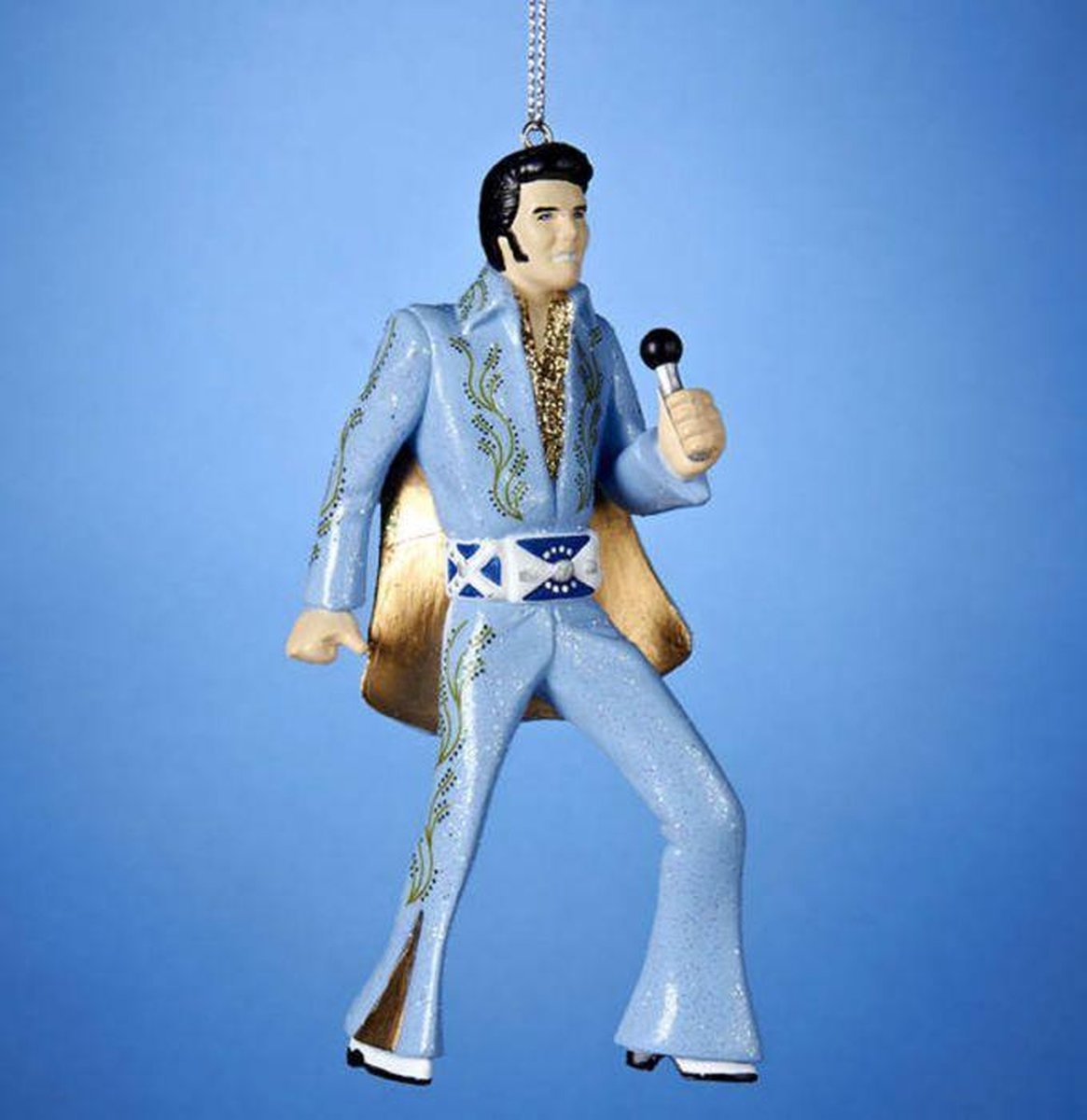 Elvis Presley Blauw Pak Kerst Ornament