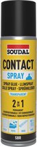 Soudal Contact Spray - Spray colle Adhésif Colle de contact - 2 en 1 Transparent - Hobby - Universel - Permanent ou temporaire