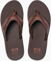 Reef Leather Fanning Heren Slippers - Dark Brown - Maat 44