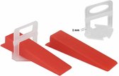 Tegel Leveling Systeem - Nivelleersysteem - Vloertegel/Muurtegel Tegelhulp - Vlakke Vloeren Leggen Hulpmiddel - Levelling Tegelhulp - Levelsysteem Set Van 500 Clips Met 100 Wiggen/