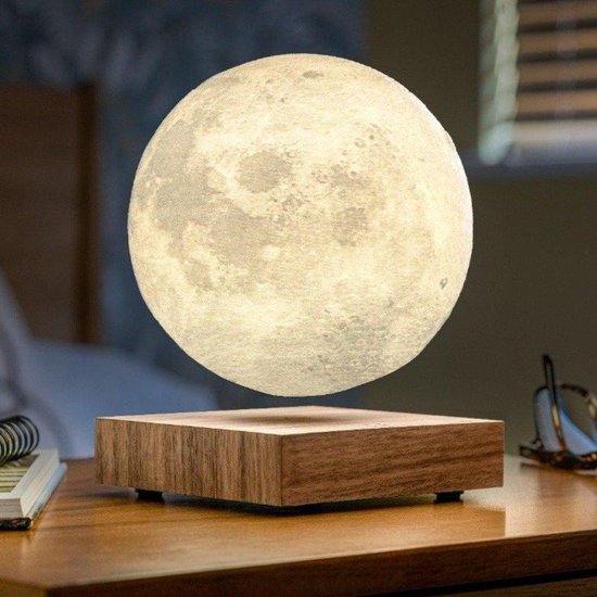 Gingko Smart Moon - Notenhout 3D - Luxe zwevende maanlamp |