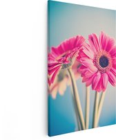 Artaza - Peinture Sur Toile - Deux Oeillets Roses - Fleurs - 60x90 - Photo Sur Toile - Impression Sur Toile