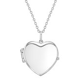 Joy|S - Zilveren hartje medaillon met ketting - graveer baar - voor kinderen - ISJ luxury collection