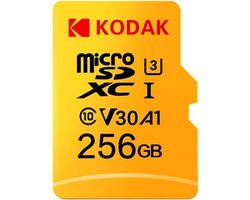 Kodak 256GB Micro SD UHS-I U3 V30 100Mb/s Geheugenkaart + Adapter