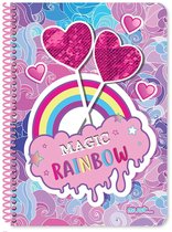 Must Notitieboek Hearts Meisjes B5 Papier Paars/roze 30 Vellen