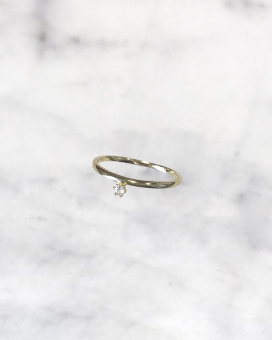 Stardust by Life of Yvonne Floating Diamond Ring in 14k gold | bol.com