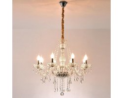 UnicLamps Crystal Chandelier - 8 Arm Kristallen Kroonluchter - Hanglamp - Woonkamerlamp - Moderne lamp - Plafoniere
