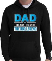 The bbq legend barbecue hoodie zwart - cadeau sweater met capuchon voor heren - verjaardag / vaderdag kado S