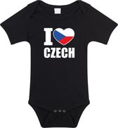 I love Czech baby rompertje zwart jongens en meisjes - Kraamcadeau - Babykleding - Tsjechie landen romper 68 (4-6 maanden)