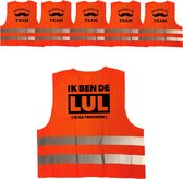 Ensemble de gilets / outfit/ costumes pour hommes EVJF - 1x gilet I'm the Lul orange + 5x gilet d'équipe Bachelorette orange