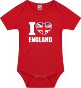 I love England baby rompertje rood jongens en meisjes - Kraamcadeau - Babykleding - Verenigd Koninkrijk landen romper 68 (4-6 maanden)