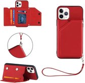 Luxe PU Lederen Wallet Case Geschikt Voor Apple iPhone 13 Pro (6.1 Inch) - Portemonnee Back Cover Hoesje Met Multi Stand Functie - Kaarthouder Card Case Beschermhoes Sleeve Met Pas