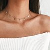 foto van Ster- Bedelketting- Goldenspot - Ketting Sterren - Choker Collier - goud kleurig - 42 cm