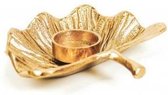 Housevitamin - Ginkgo theelichthouder - Waxinelichthouder goud - 17x15x3,5cm