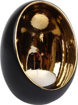 Egg Kandelaar Zwart & Goud L 18cm