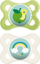 MAM Regenboog / Appel - Fopspenen - Groen - Silicone - BPA vrij - 0-6 maanden - Set van 2