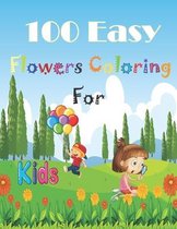 100 Easy Flowers Coloring Book for kids