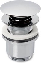 Plieger design afvoerplug Quick-Clac vlak Chroom met overloop 65 x 5/4