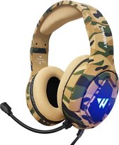 WINTORY M1 RGB light gaming headset met stereo microfoon voor PS4/PS5-laptops-Xbox One - Camouflage