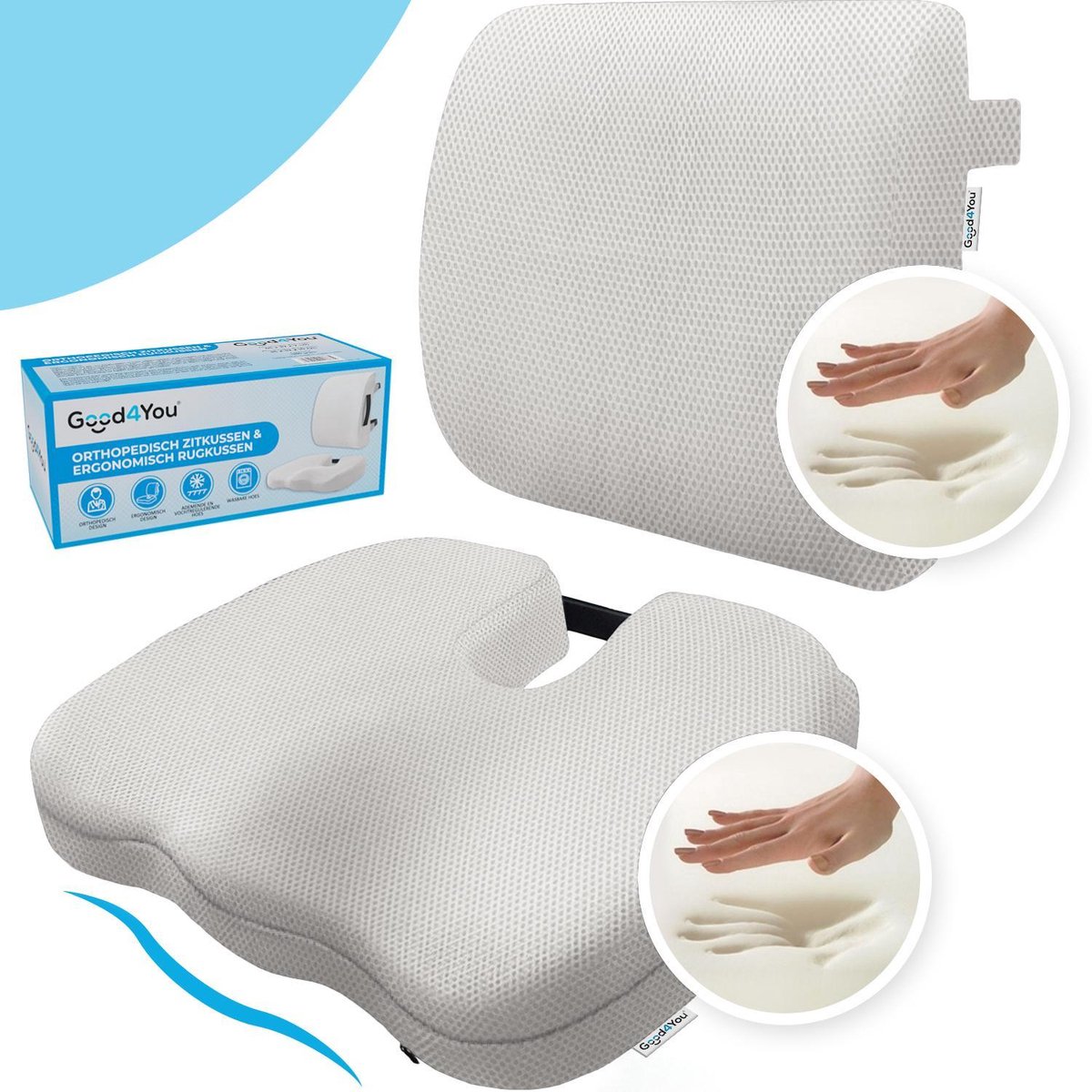 Oreiller de soutien lombaire pour chaise de bureau voiture coussin de dos  en mousse à mémoire de forme pour le soulagement des maux de dos Améliorer  la posture Grand oreiller de dos