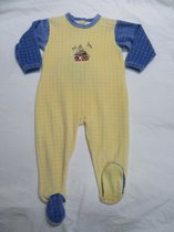 petit bateau , uni , pyjama , velour ,  geel /blauw , PB 1893 ,  18 maand 81