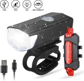 Fietsverlichting Set-Voorlicht en Achterlicht-Oplaadbare USB Led Fietslamp-Waterdicht