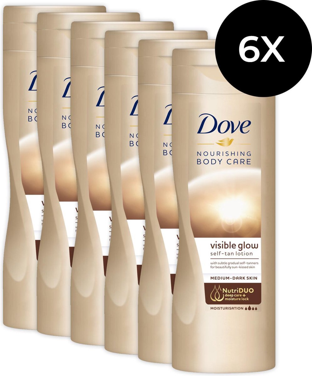 Dove Nourishing Body Care Visible Glow Self-Tan Lotion 250 ml - fair-medium (6 stuks)