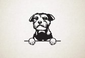 Middenslagschnauzer - hond met pootjes - S - 45x50cm - Zwart - wanddecoratie