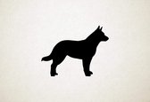 Australische veedrijvershond - Australian Cattle Dog - Silhouette hond - M - 60x79cm - Zwart - wanddecoratie
