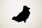Aussiepom - Silhouette hond - M - 60x63cm - Zwart - wanddecoratie