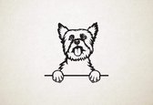 Yorkshire Terrier - hond met pootjes - S - 45x47cm - Zwart - wanddecoratie