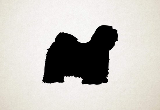 Tibetaanse Terrier - Silhouette hond - XS - 22x28cm - Zwart - wanddecoratie