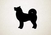 Hokkaido - Silhouette hond - M - 60x60cm - Zwart - wanddecoratie