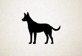 Carolina Dog - Dingo - Silhouette hond - S - 45x54cm - Zwart - wanddecoratie