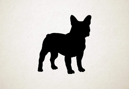 Franse Bulldog - Silhouette hond - L - 83x75cm - Zwart - wanddecoratie