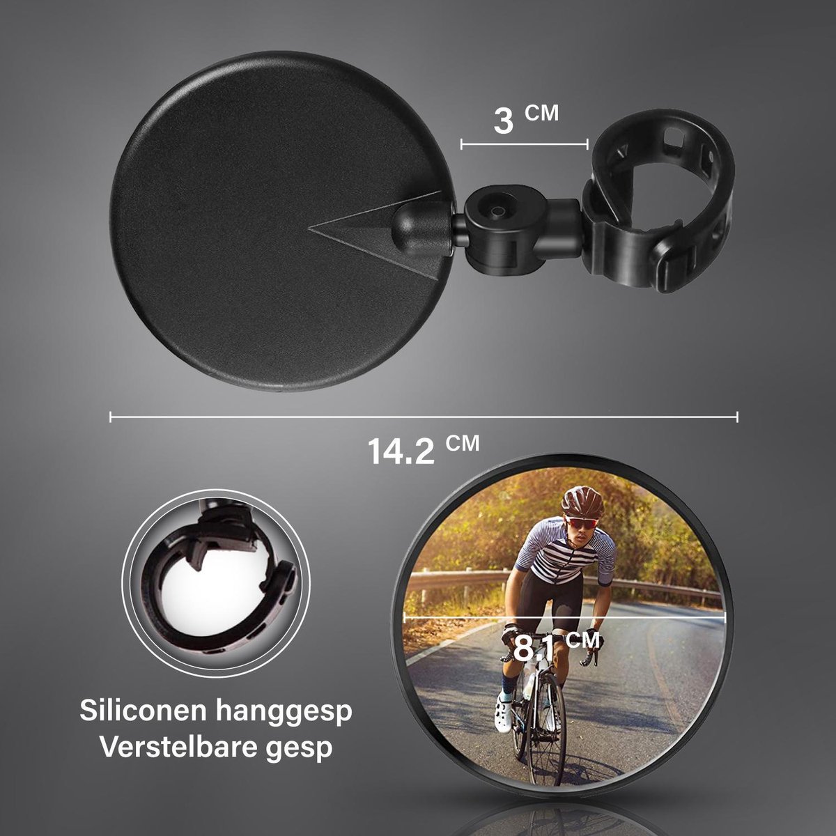 Miroir De Vélo Pour Lunettes Ou Casque - Angle Réglable, Ultra-Léger Et Pratique