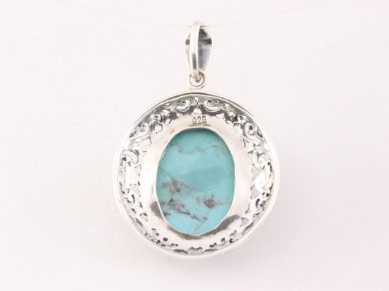 Pendentif en argent artisanal avec turquoise d'Arizona
