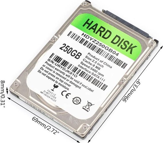 Ook minstens omringen 250 GB Harde Schijf Sata 2.5 Inch Mechanische laptop Hdd 8Mb Cache 5400Rpm  Snelheid... | bol.com