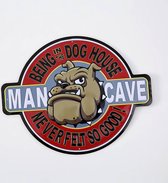 Mancave - Dog - Metalen borden - Metalen decoratie - bar decoratie - Cafe - Metal sign - Eco vriendelijk - UV bestendig -  35 x 28 cm - Cave & Garden