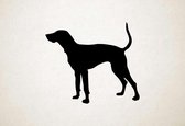 Silhouette hond - Bluetick Coonhound - S - 45x51cm - Zwart - wanddecoratie