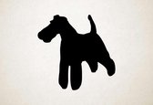 Silhouette hond - Fox Terrier (rough) - Fox Terrier (ruw) - M - 60x62cm - Zwart - wanddecoratie