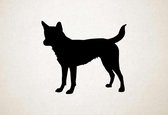 Silhouette hond - Kai Ken - M - 60x69cm - Zwart - wanddecoratie