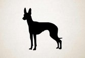 Silhouette hond - Cirneco Dell Etna - Cirneco Dell Etna - L - 80x75cm - Zwart - wanddecoratie