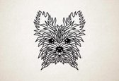 Line Art - Hond - Yorkshire Terrier - S - 52x45cm - Zwart - geometrische wanddecoratie