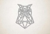 Line Art - Uil 6 - S - 60x45cm - Wit - geometrische wanddecoratie