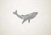 Line Art - Walvis 1 - M - 48x90cm - EssenhoutWit - geometrische wanddecoratie