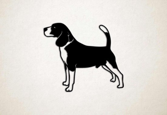 Wanddecoratie - Hond - Beagle 2 - L - 75x87cm - Zwart - muurdecoratie - Line Art