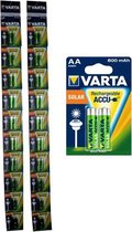 VARTA - 20 BLISTERS Clip Strip Solar Herlaadbaar  Accu AA 800mAh - 56736101402B